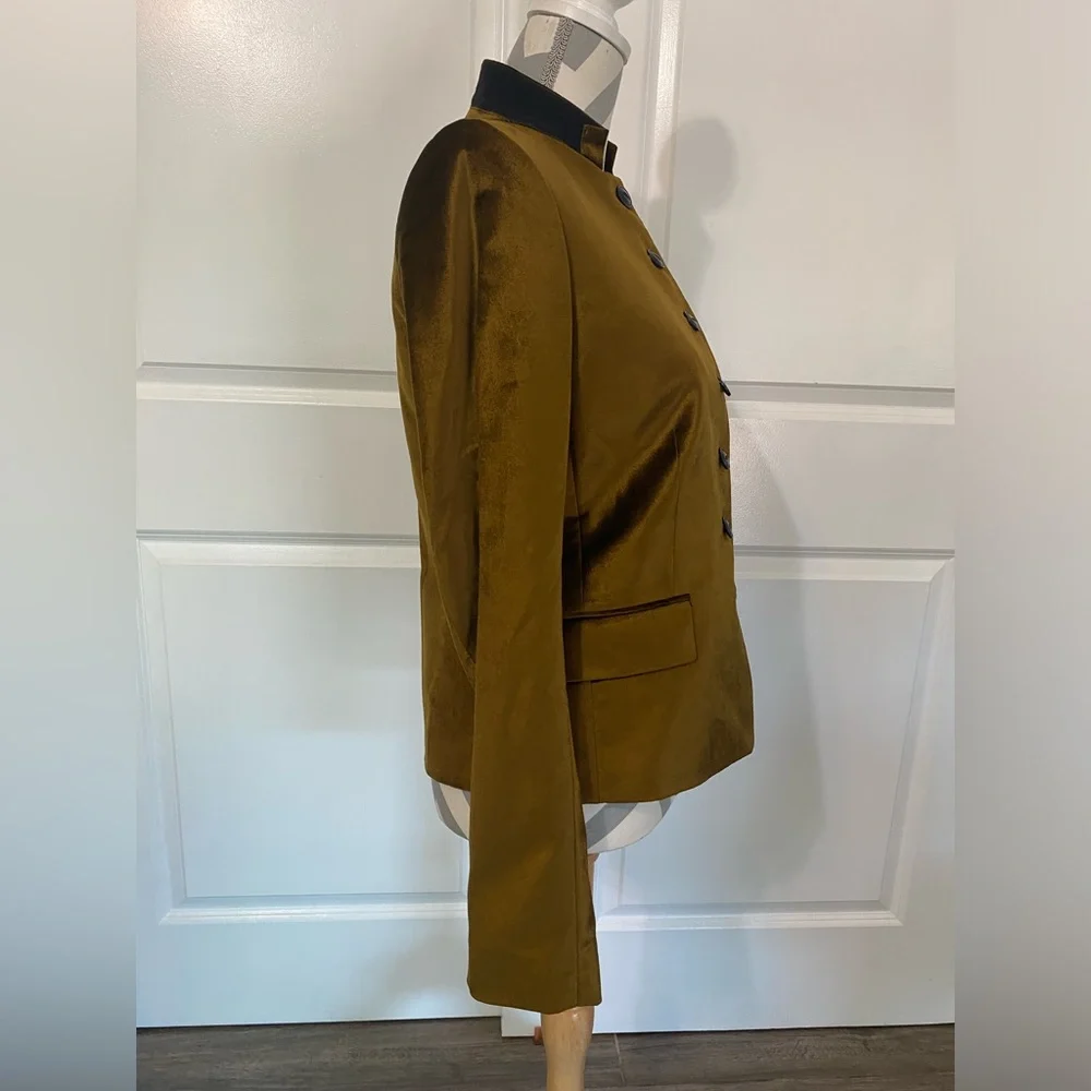 rag & bone Olive Green Velvet Military-Style Blazer - Picture 4 of 12